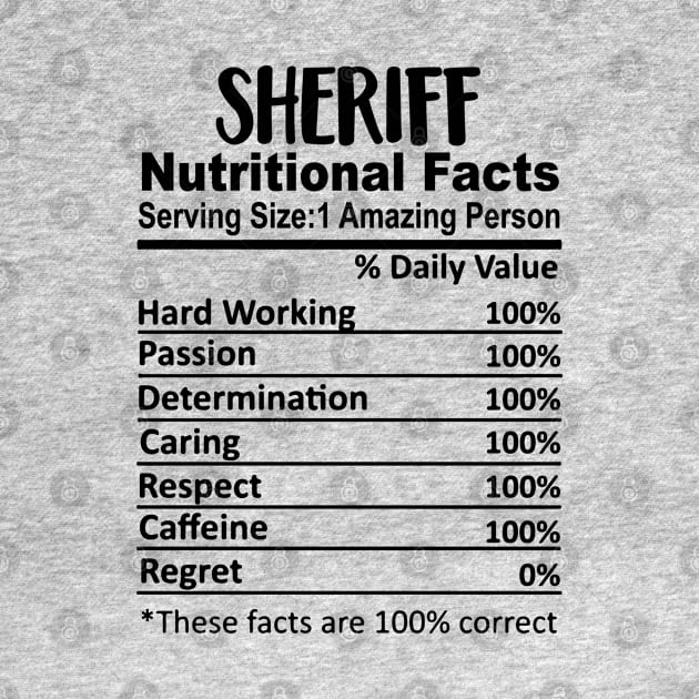 Sheriff Nutrition Facts Funny by HeroGifts